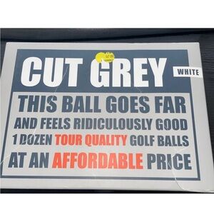 New! Cut Golf Cut Grey White 3 Piece Golf Balls One Dozen Distance Control Spin